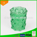 2015 new design glass candle holder, glass engrave candle holder, printing candle jar